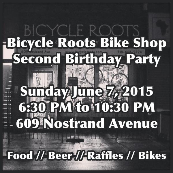 Bicycle Roots Second Birthday Party Flyer Bicycle Roots Second Birthday Party Flyer